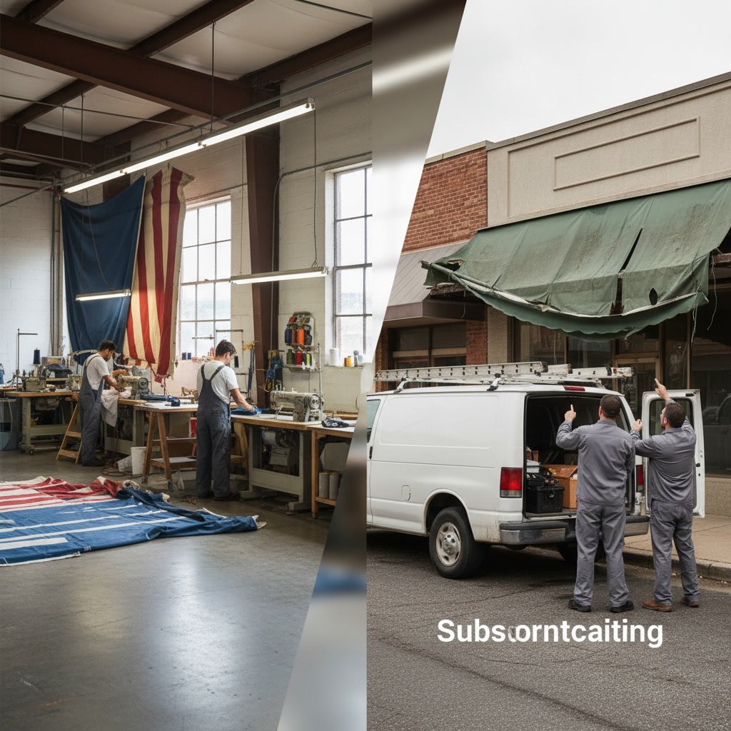 Restored retractable awning with new fabric on Maryland home after professional repair
